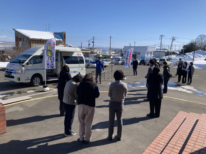 2/22豊頃町、浦幌町にて「災害救援車」を展示いたしました