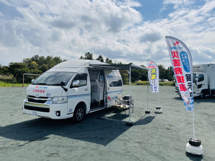 9/16緑苑台小学校（石狩市）はたらくクルマ体験学習に「災害救援車」で参加いたしました